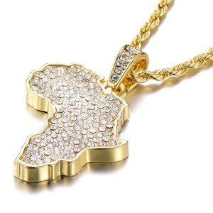 Swarovski Crystals Gold Africa Necklace